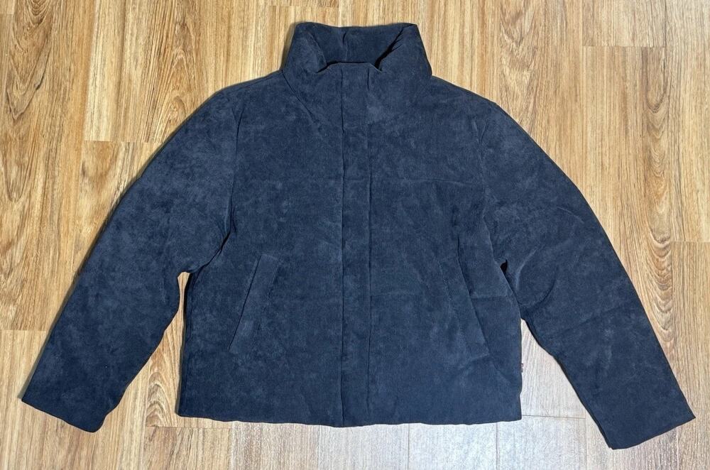 Levi Strauss & Co. Zoe Black Corduroy Puffer Jacket Full Zip - Women's Size L